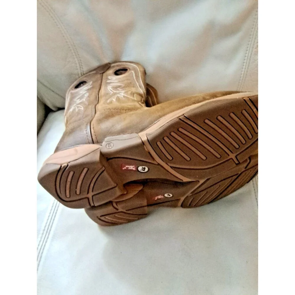 Tony Lama Mens 9D Boots River Tumbleweed Water Buffalo 11” Work Brown RR3370